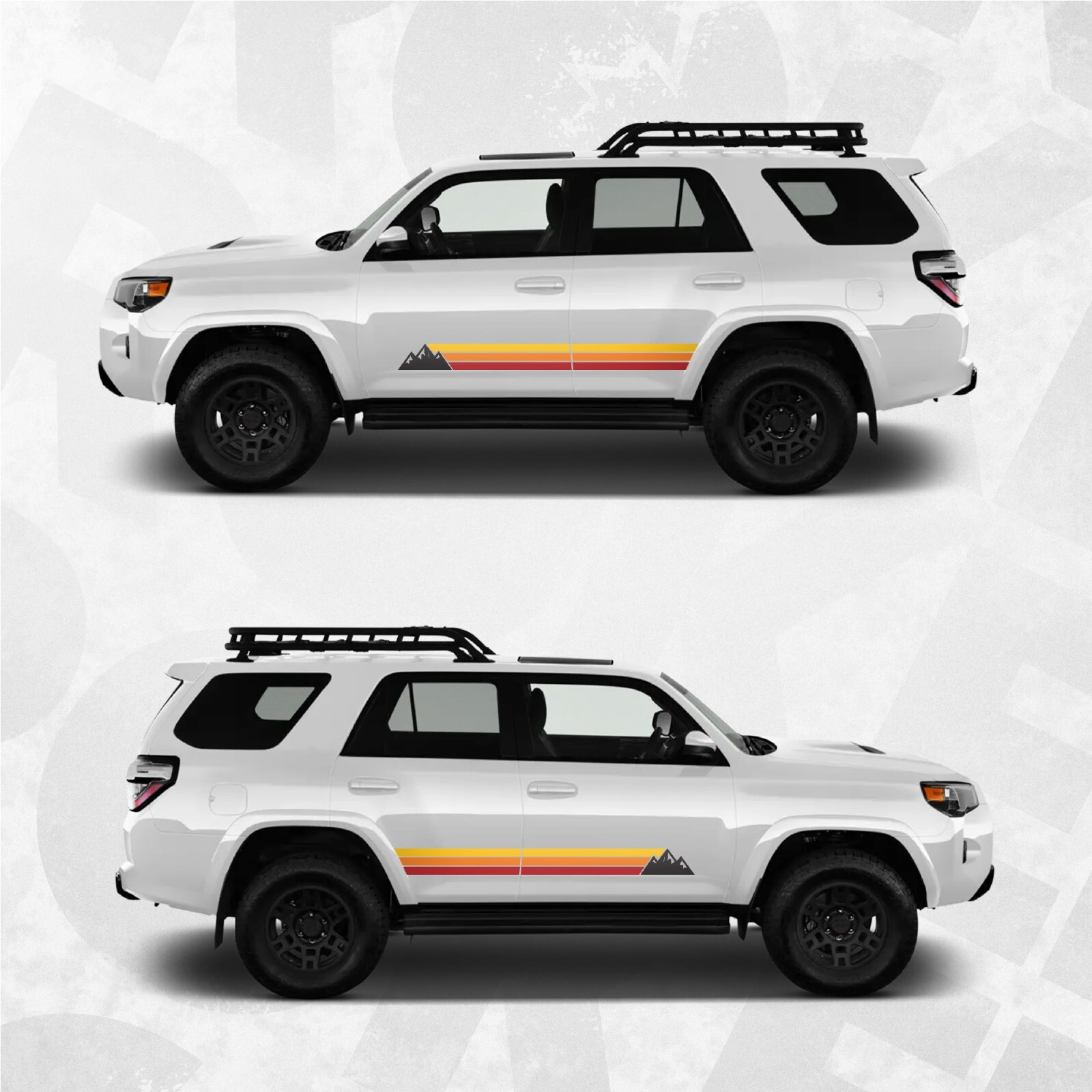 Vintage Mountain Side Stripe Decals Compatible with Toyota 4Runner 5th Gen