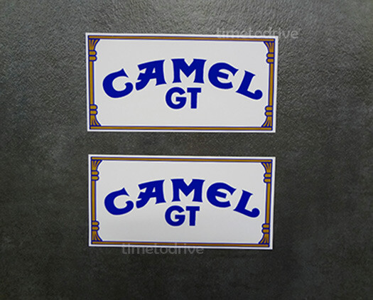 2x CAMEL GT white Stickers Vinyl Decals IMSA Drag Racing Sponsor GTP Pick Size