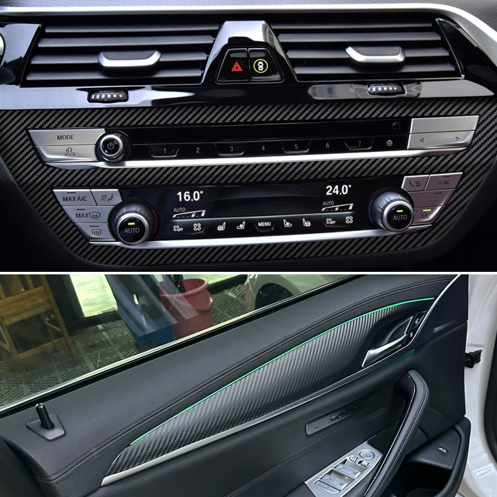For BMW 5 Series G30 G31 18-23 3D Carbon Fiber Pattern Interior DIY Trim Decals