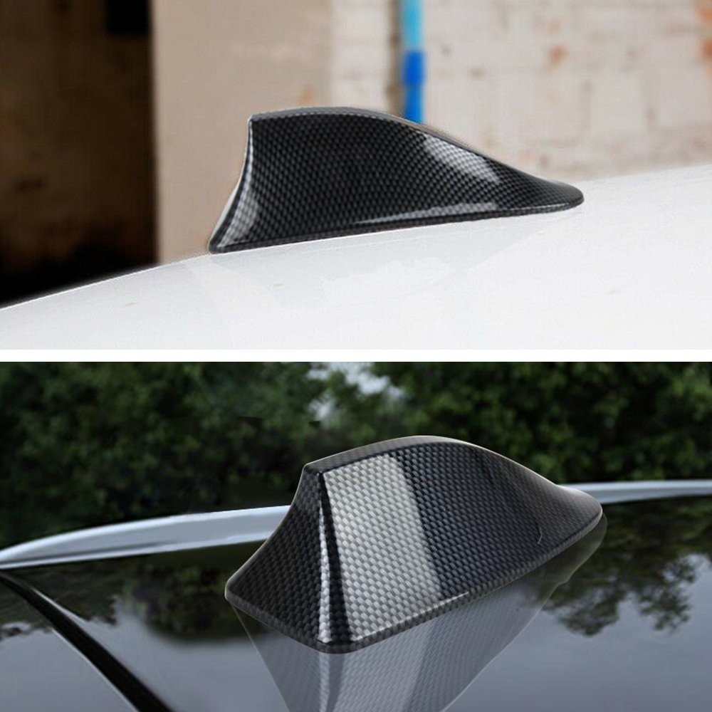 Car Roof AM FM Radio Functional Shark Fin Antenna Aerial Cover Universal E