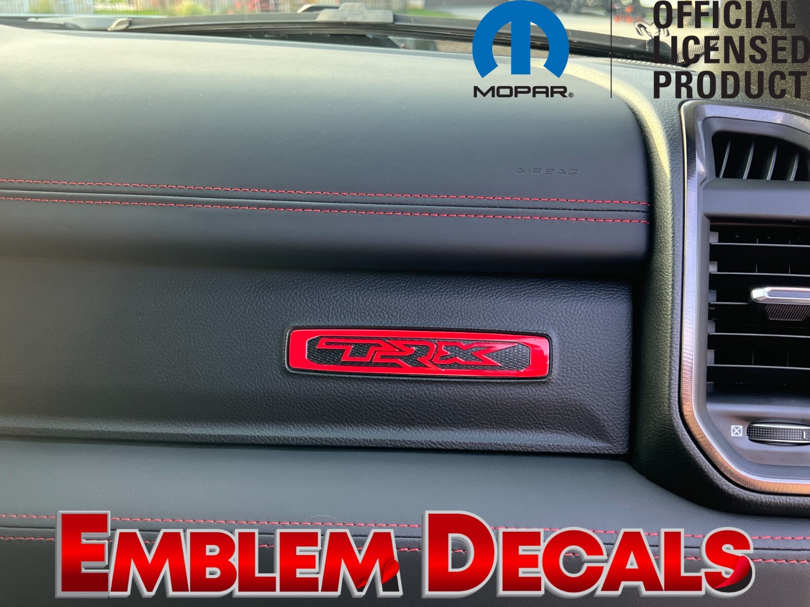 Ram 1500 TRX Passenger Dash Emblem Overlay Decal 2021 2022 2023