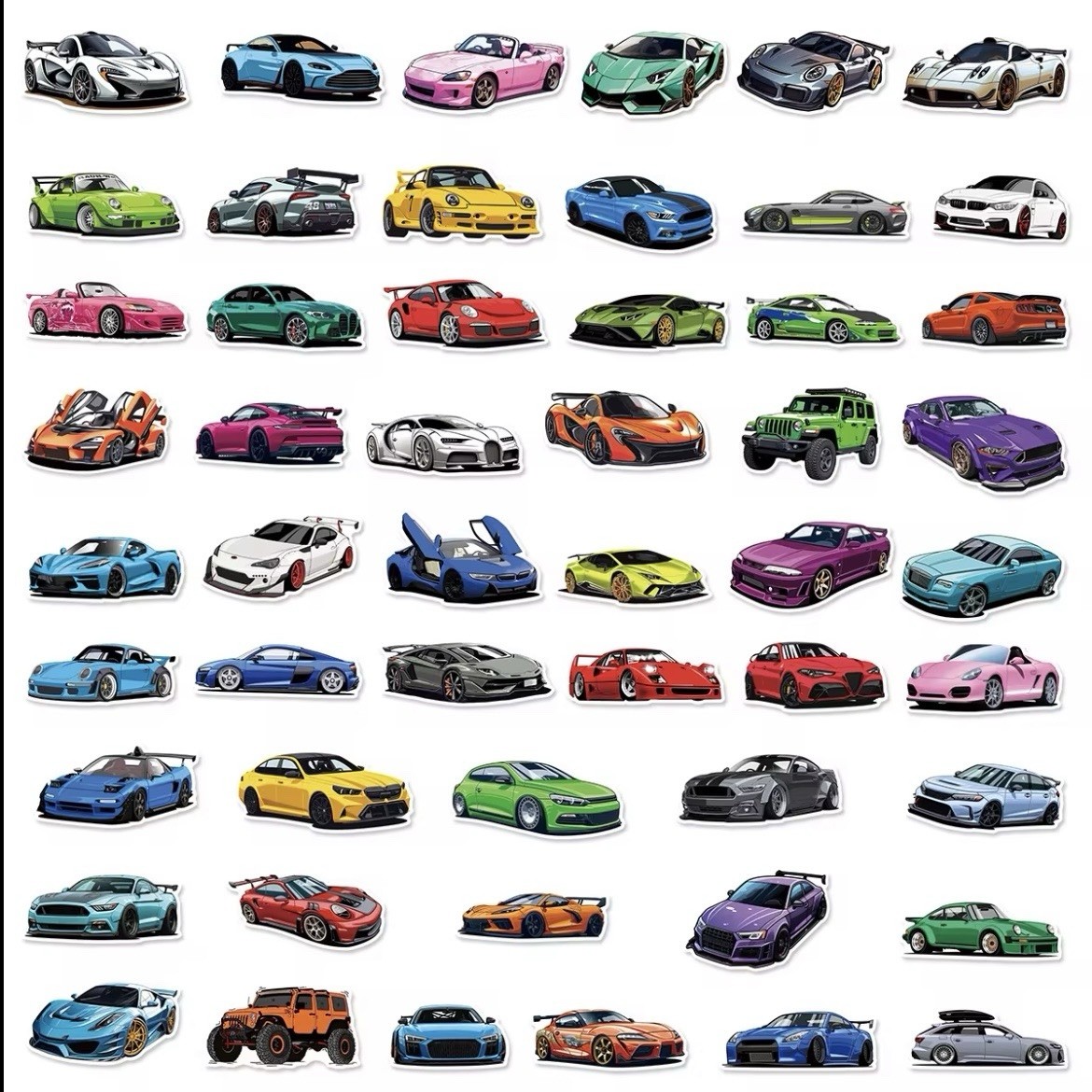 Automotive Racing JDM 100 Decals Stickers Pack V1 Sports Car Turbo Drift Lot