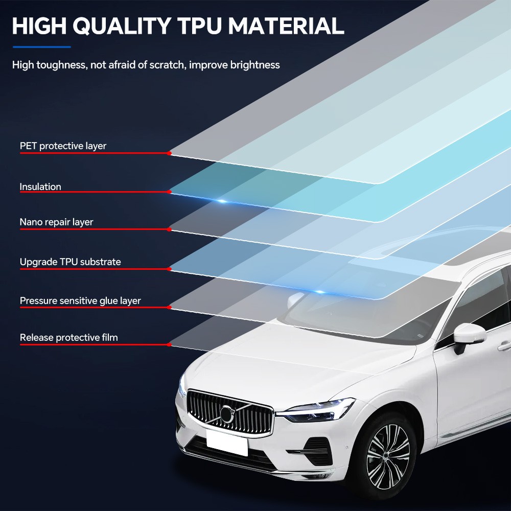 For Volvo XC60 2022-2024 Precut Paint Protection Film Clear Bra PPF Gloss TPU