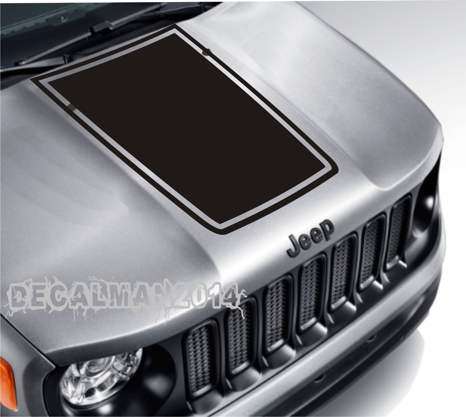 Vinyl hood decal compatible with Jeep Renegade – Outlined Graphic