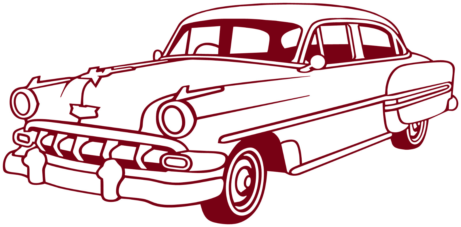 1954 Chevy Bel Air Diagonal View Vinyl Decal Your Color Choice Sticker
