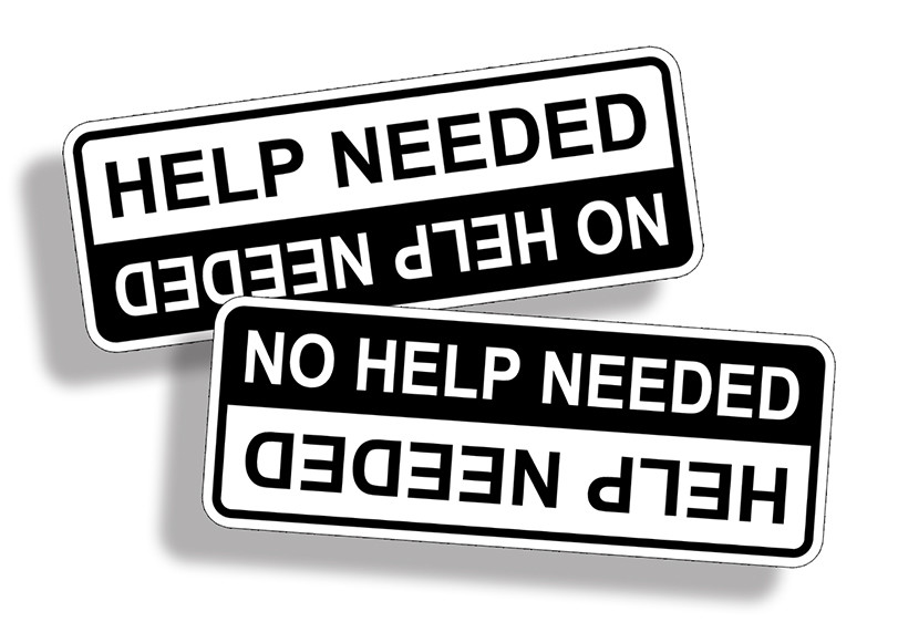 Help Needed Sticker Upside Down 4×4 Off Road Decal Graphic Window Bumper Truck