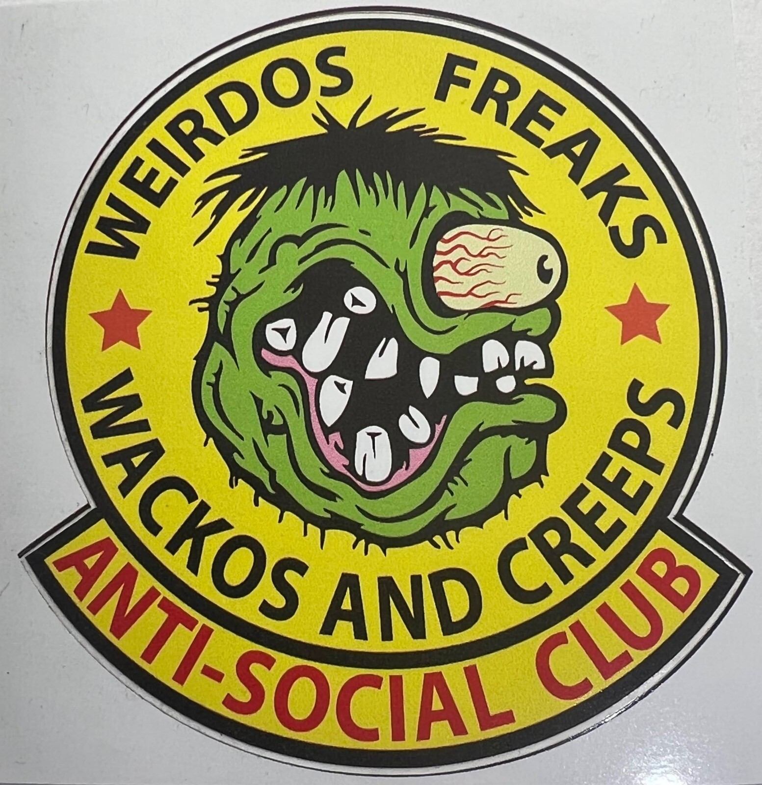 ANTI-SOCIAL CLUB BIG ED ROTH WEIRDOS FREAKS WACKOS AND CREEPS 3.75X3.5″ RAT FINK