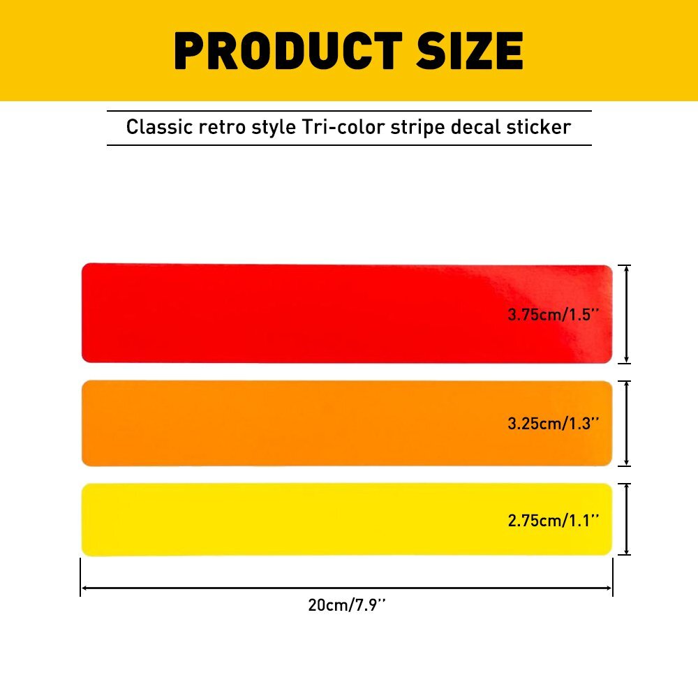 Tri-Color Stripe Decal Sticker For Toyota Tacoma Tundra 4Runner FJ Cruiser RAV4