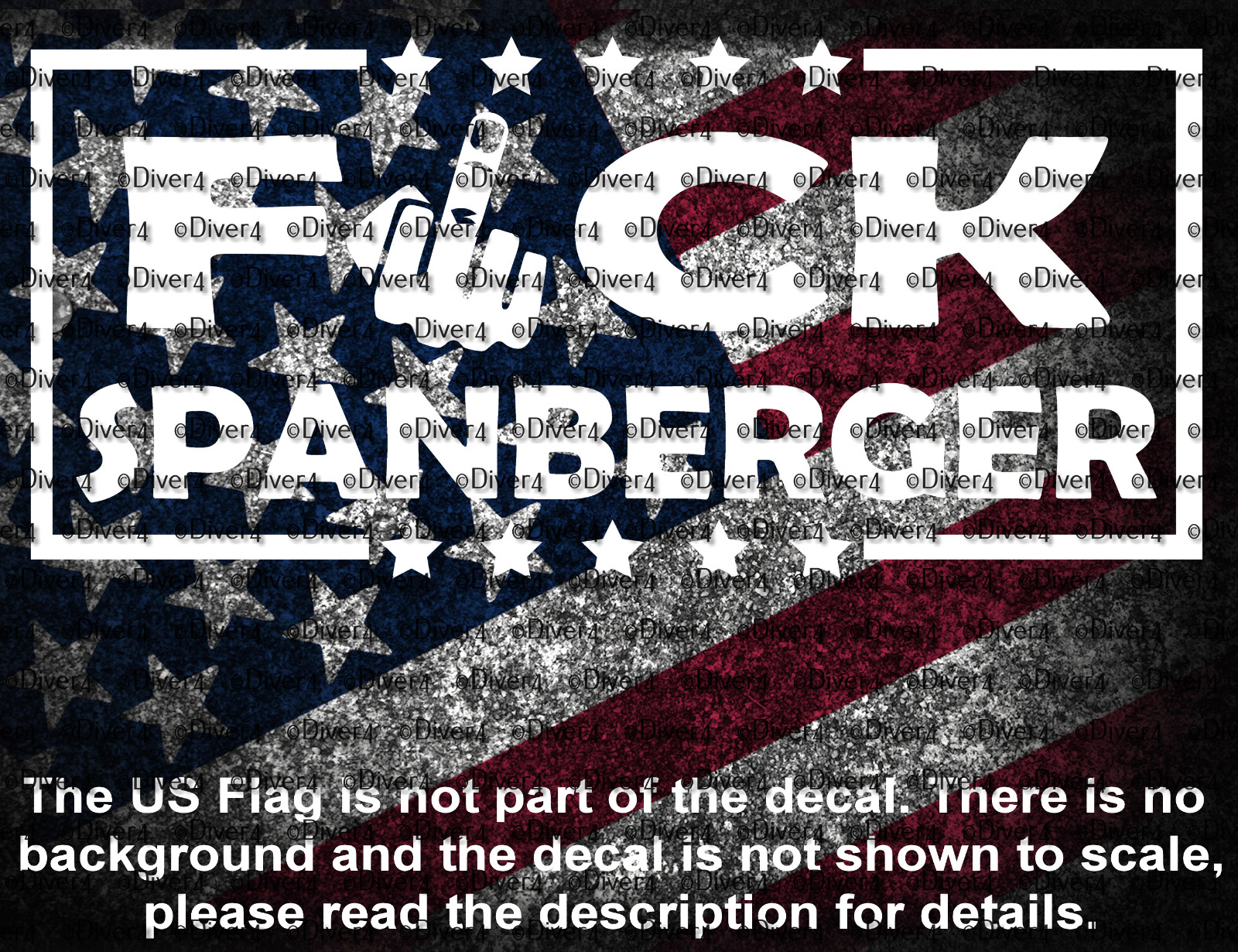 F*!K Spanberger Flipping The Finger Anti Democrat Vinyl Decal US Made