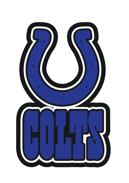 Indianapolis Colts Iron-On Decal Heat Transfer Decal Black White Blue Iron On