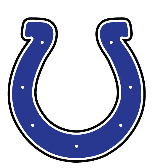 Colts Horseshoe Iron-On Decal Heat Transfer Decal White Blue Black Iron On