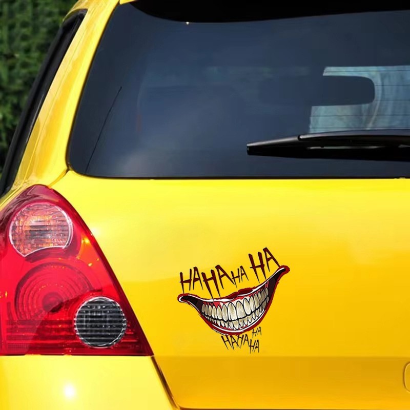 HAHAHA Joker Smile Mouth Decal Halloween Prank Auto Car Window Vinyl Sticker