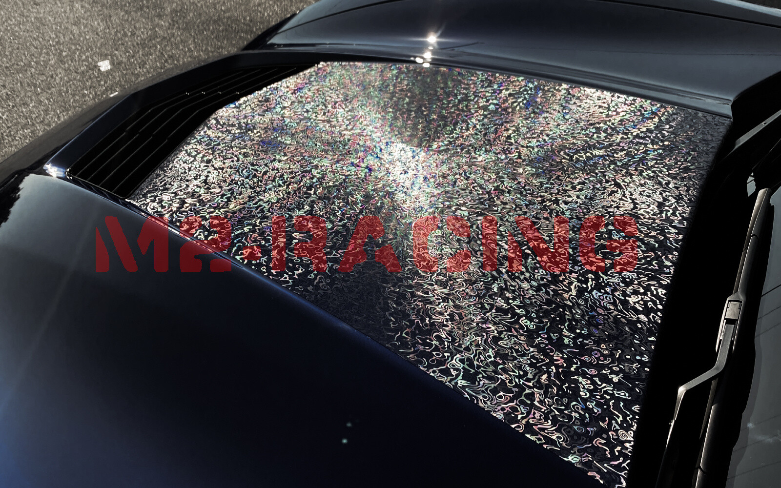 PET Damascus Steel Forged Carbon Fiber Black Car Vinyl Wrap Decal Sticker Film