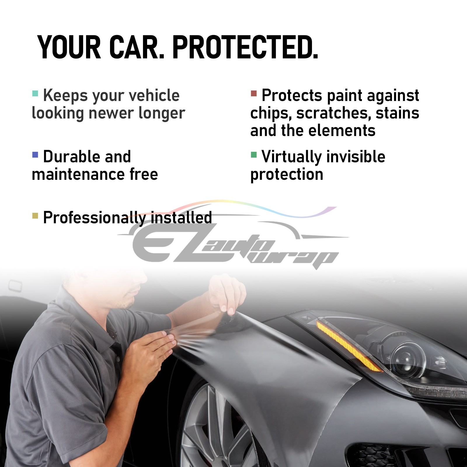 Paint Protection PPF UV Clear To Smoke Purple Headlight Taillight Fog Tint Film