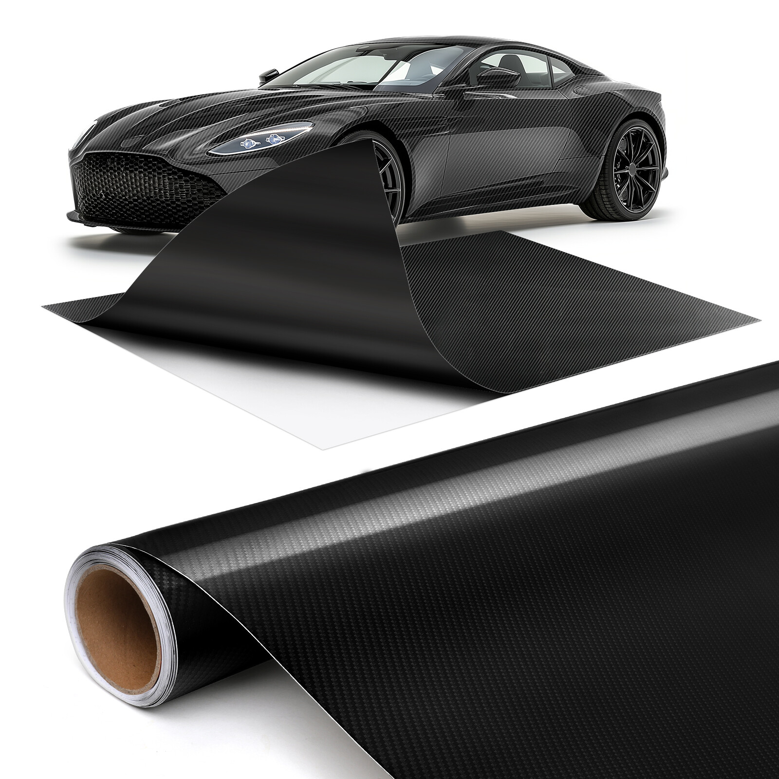 Waterproof Black Vinyl Car Wrap Sheet Roll Film Sticker Decal Paper Bubble Free