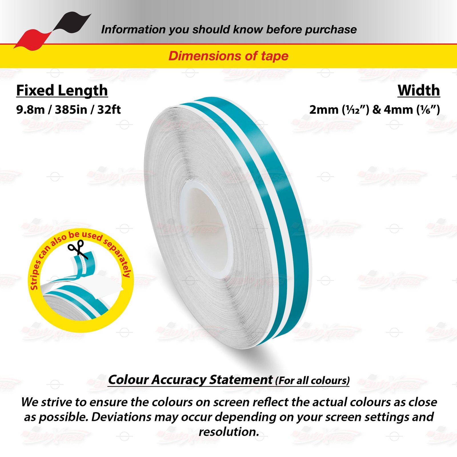 TEAL BLUE 1/2″ 12mm Twin Lines Roll PIN STRIPE Car Trim TAPE Decal Vinyl Sticker