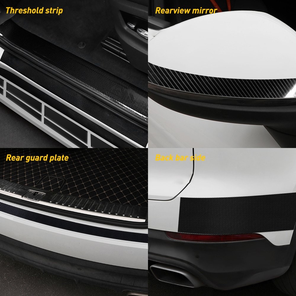 Carbon Fiber Sticker Protector Sill Scuff Cover Anti-Scratch Strip Car Door Body