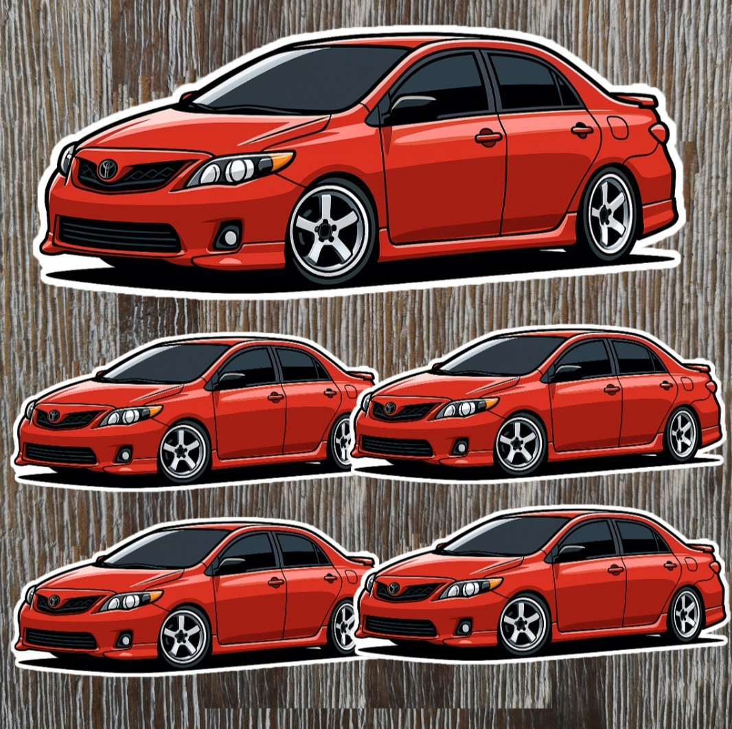 5 pc TOYOTA COROLLA 10th generation 2009-2013 Vinyl Sticker
