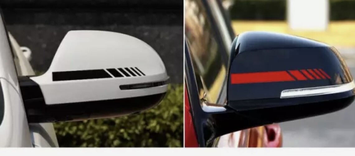 4 Pcs Sets 4 Sets Car Side View Mirror Rearview Vinyl Decal Sticker Stripe Auto