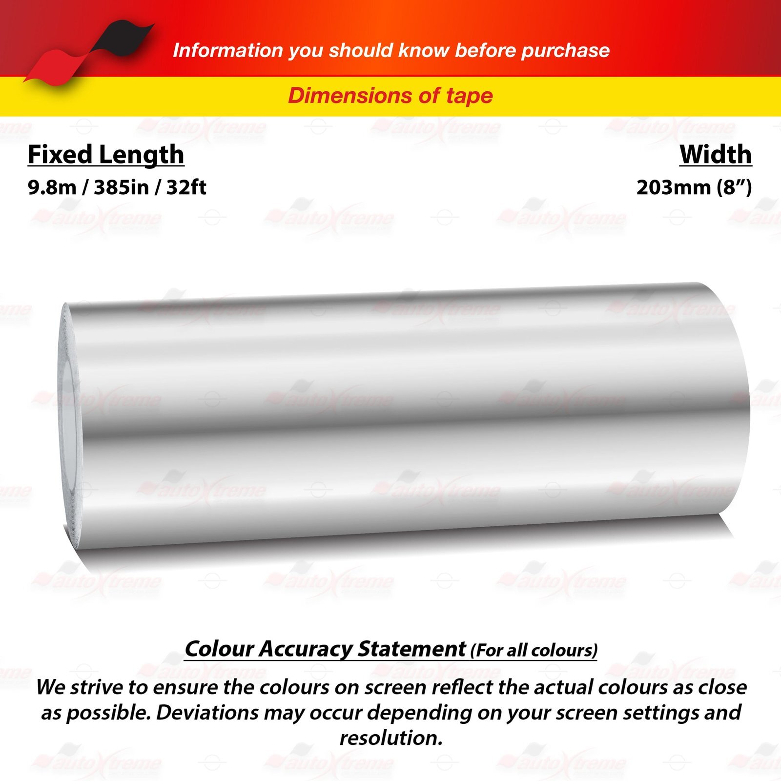 8″ 203mm PinStriping Pin Stripe Tape Styling Decal Vinyl Sticker CHROME SILVER