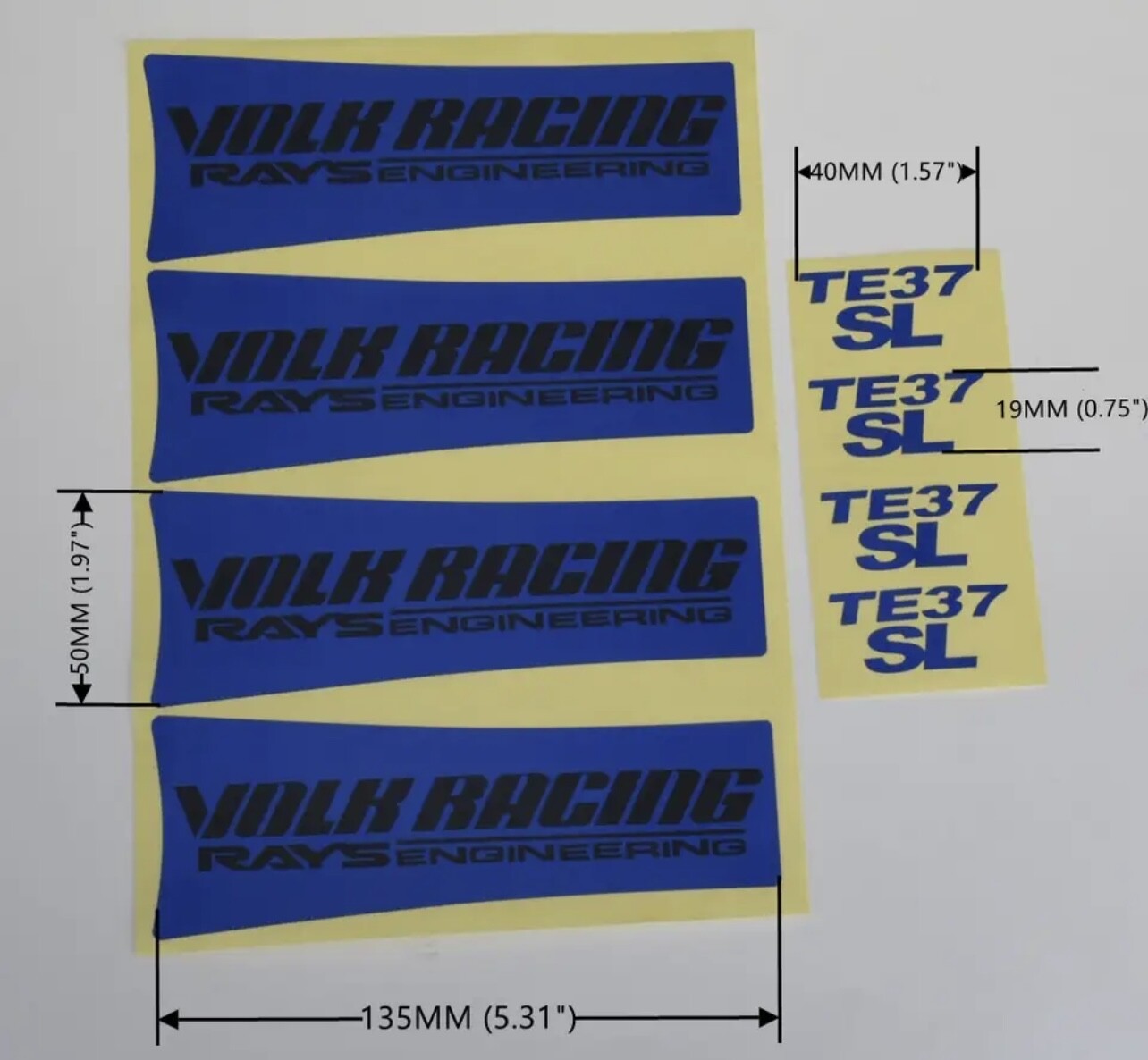 Full Set 8pcs Volk Racing TE37 SL Rays Engineering Wheel Rim Decal Sticker Kit