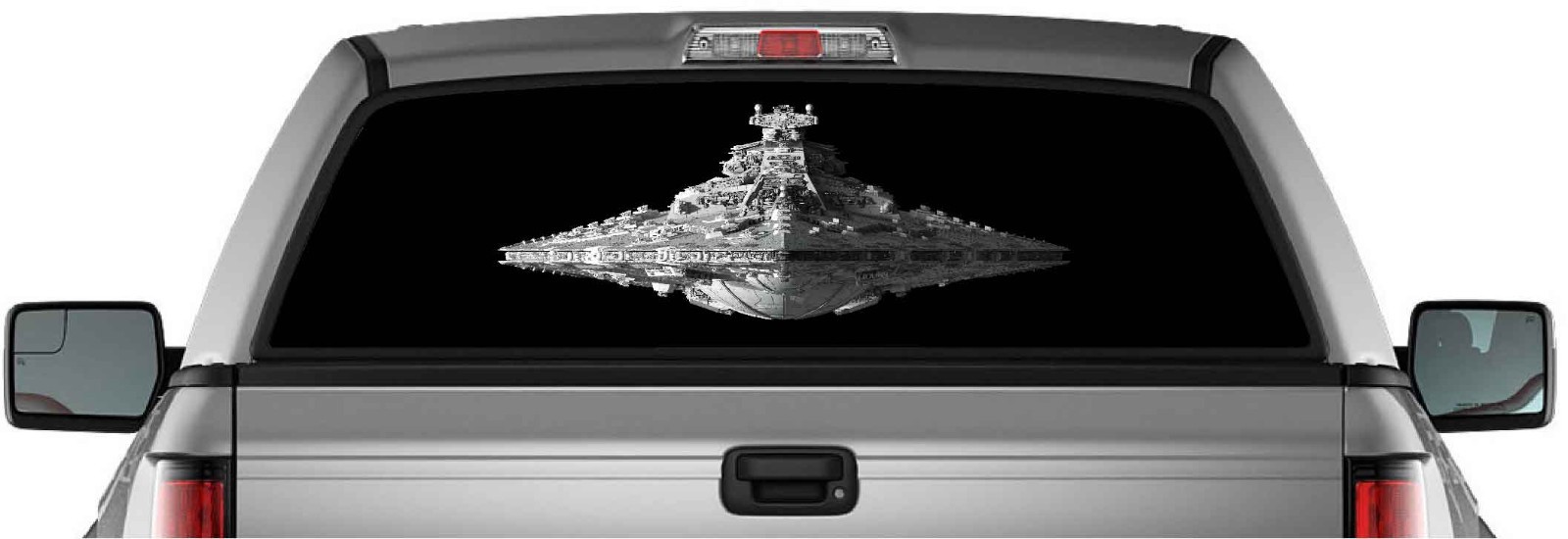 PERFORATED STAR WARS IMPERIAL DESTROYER SHIP TRUCK BACK WINDOW DECAL VINYL