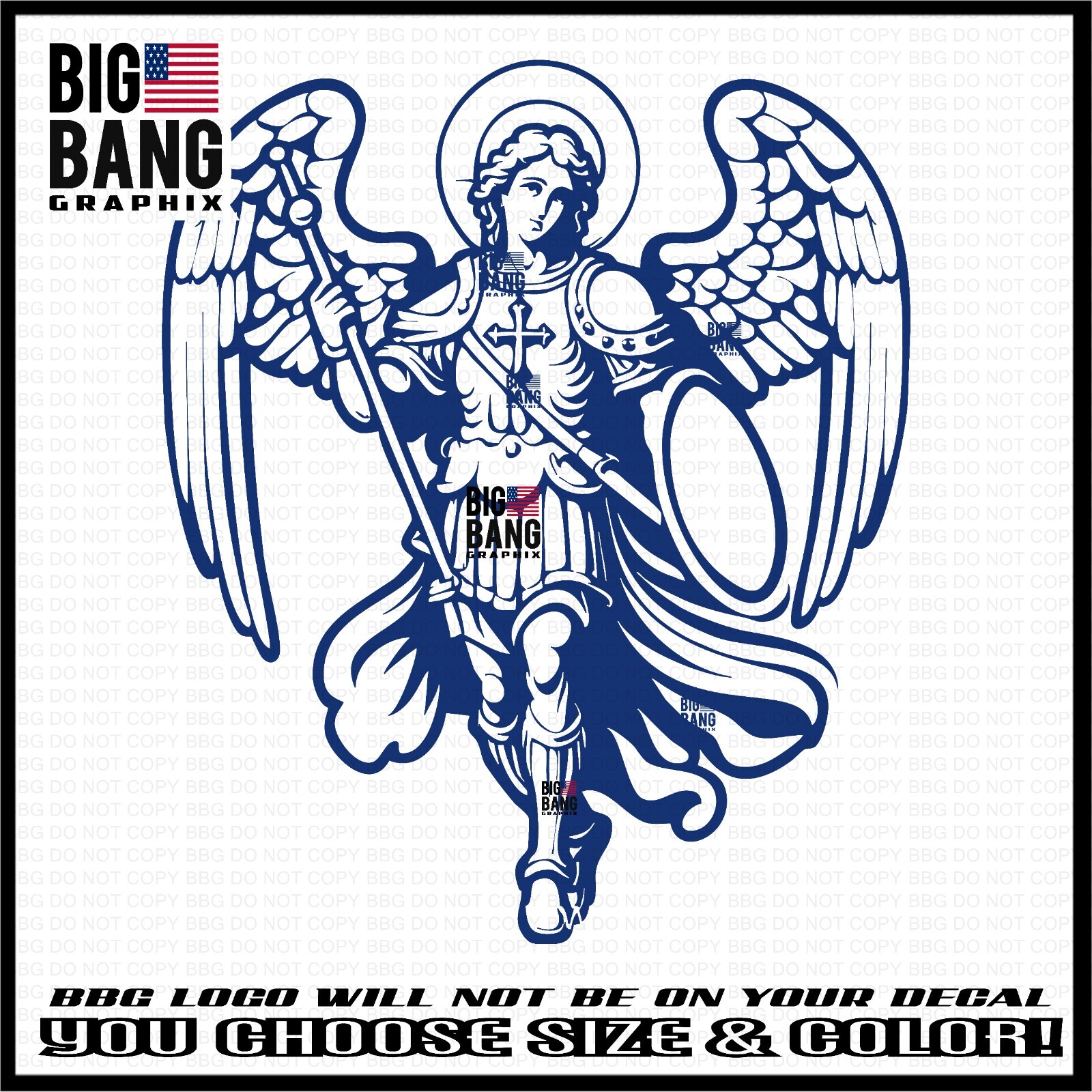 St. Michael Vinyl Decal Sticker Archangel Angel Christian Jesus Christ Believer