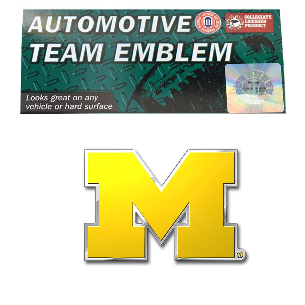 Michigan Wolverines Aluminum Emblem Decal Size Aprx. 3 1/4 x 2 1/4 inches