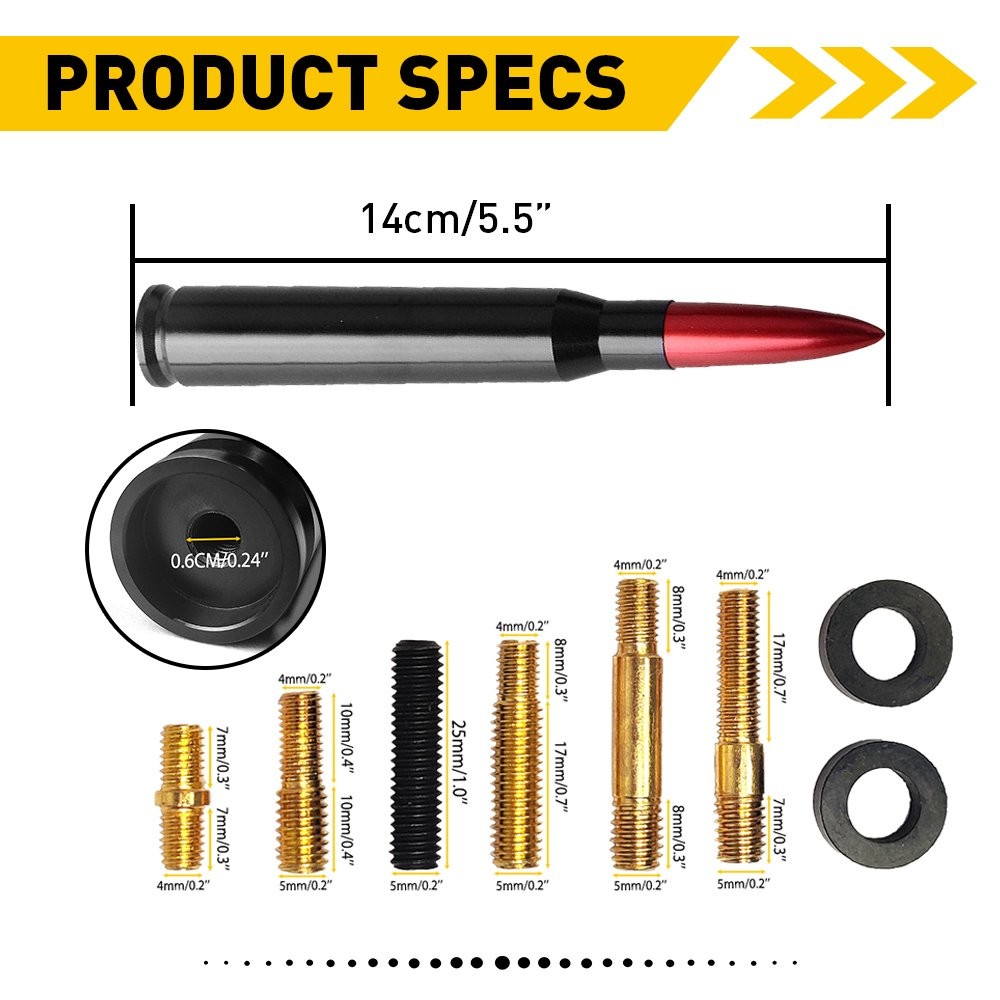 Bullet Style 0.5 Cal Red Antenna Mast Power for CHEVY SILVERADO Ford F150 D