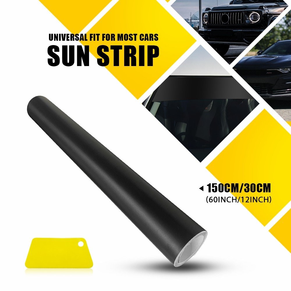 Sun Strip Visor Premium Vinyl Decal 60×12″ Windshield Banner Cast PVC Film Matte