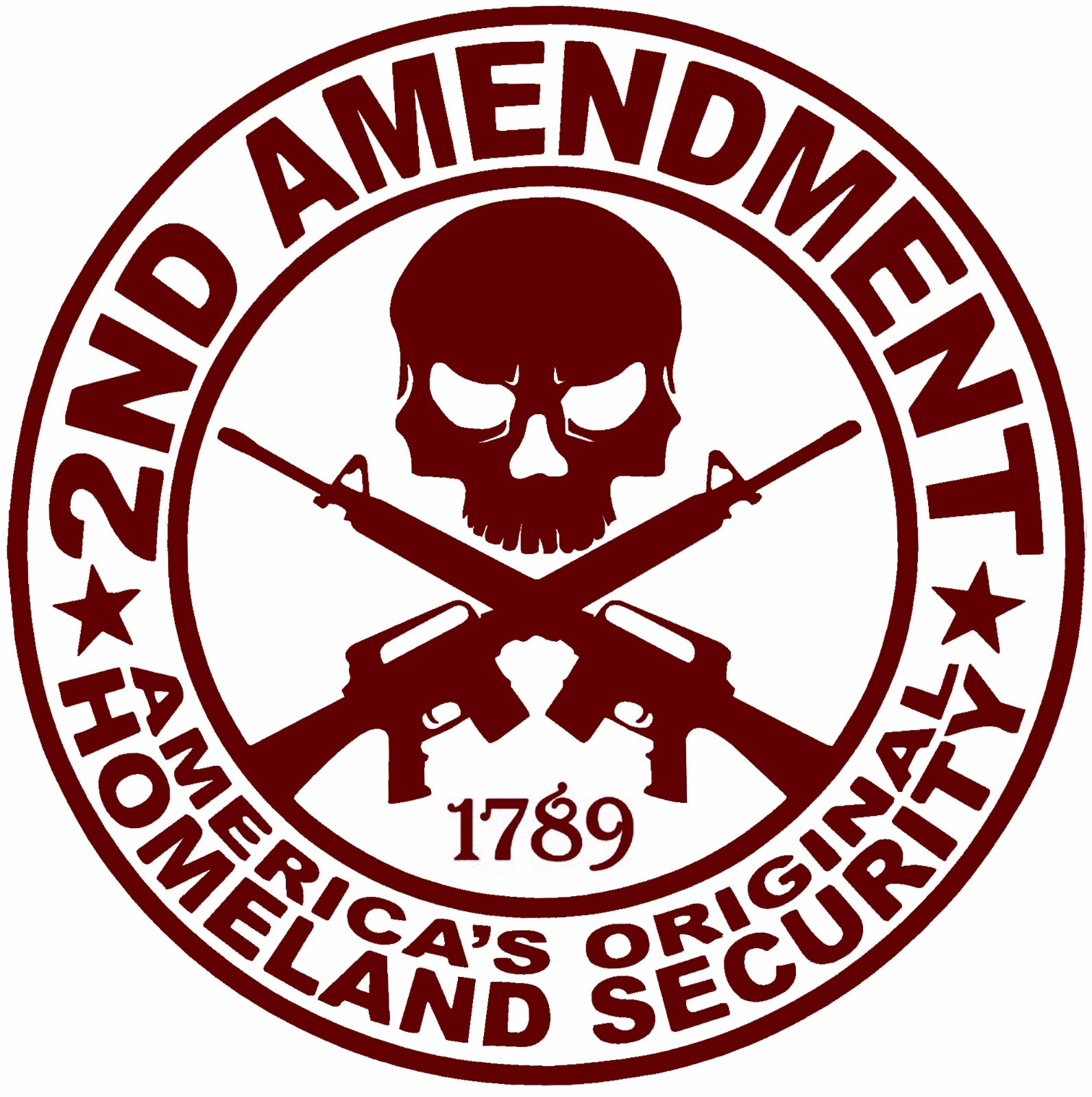 2nd Amendment Decal – 2A Gun Rights Skull Homeland Security Decals