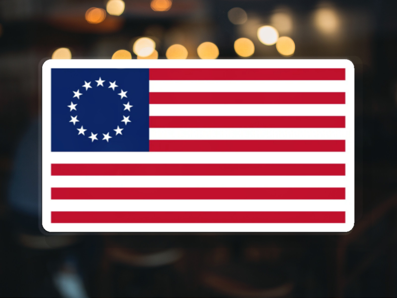 Betsy Ross Flag DECAL Sticker (indoor and outdoor use) Sticker Multiple Sizes