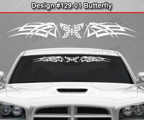 129-01 BUTTERFLY Windshield Decal Window Sticker Graphic Banner Tribal Butterfly